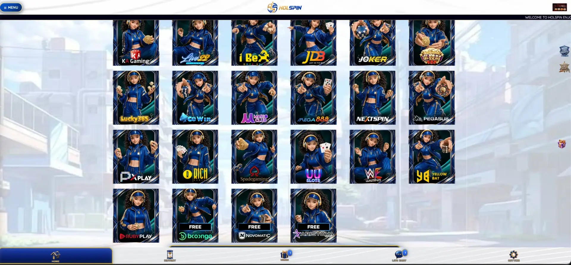 More Holspin game providers